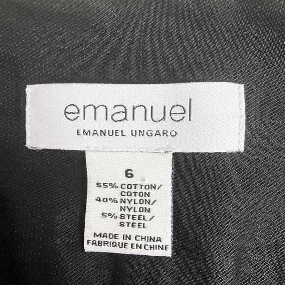 Emanuel Ungaro Black Flared Skirt Size 6 White Stitch Detail - Picture 12 of 14